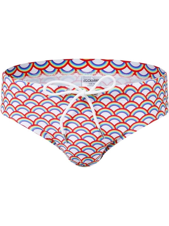 JOCKMIAL Mens Swim Briefs Mens Bikini Swimwear Sexy Swimsuit with Drawstring Removable Pad
