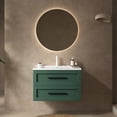 thumbnail image 1 of JODI 30" Wall-Mounted Floating Bathroom Vanity in Green with White Basin, 1 of 6