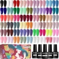 thumbnail image 1 of JODSONE 60 PCS Gel Nail Polish Set with 5 Bottles of Base and Glossy Matte Top Coat, 55 Long-Lasting Soak Off Gel Polish, 1 of 8