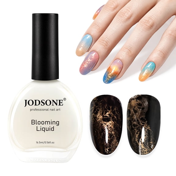 JODSONE Ocean Wave Blooming Gel Nail Polish,16.5ml Wave Light Gold Blooming Liquid for Spreading Effect Wave,Use with Gel Polish for Nail Art DIY