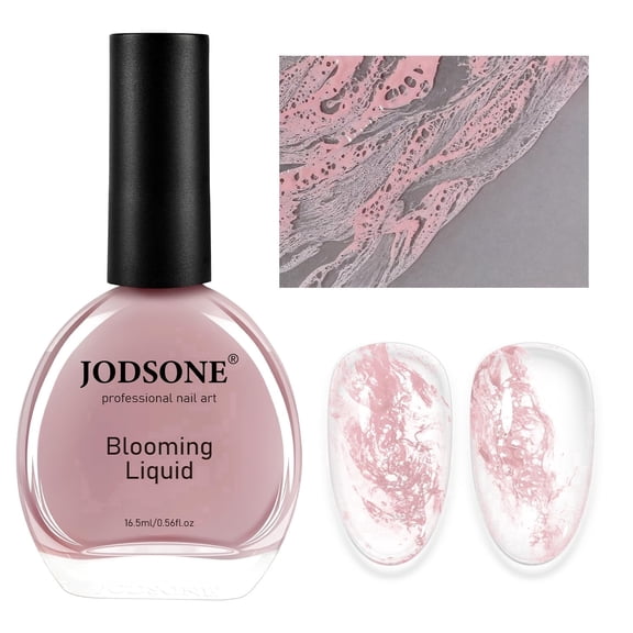 JODSONE Ocean Wave Blooming Gel Nail Polish,16.5ml Pink Blooming Liquid for Spreading Effect Wave,High Fluidity Wave Textures for Ocean Wave Nail Art,Soak off Diy Nail Art Design,Use with Gel Polish