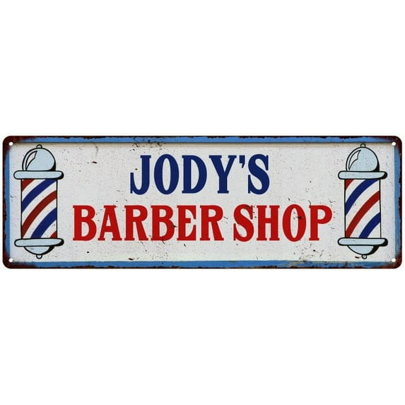 JODY'S Barber Shop Hair Salon Gift Metal Sign Retro 6x18 206180031256