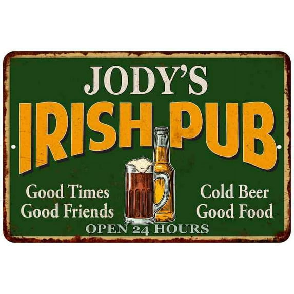 JODY'S Irish Pub Beer Metal Sign Bar Decor 8x12 208120013435