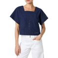thumbnail image 1 of JOE'S Jeans womens  Cropped Broaderie Top, s, Blue, 1 of 3