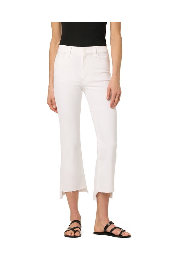 womens High Rise Crop Bootcut & Step Hem White Jean, 30
