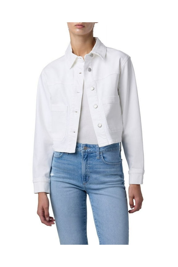womens Crop Patch Pocket Jacket, l, White