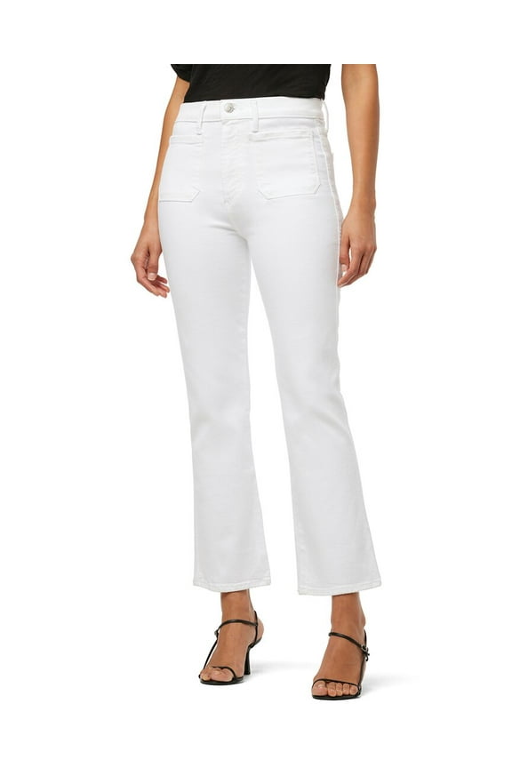 womens  White High Rise Crop Bootcut Jean, 32