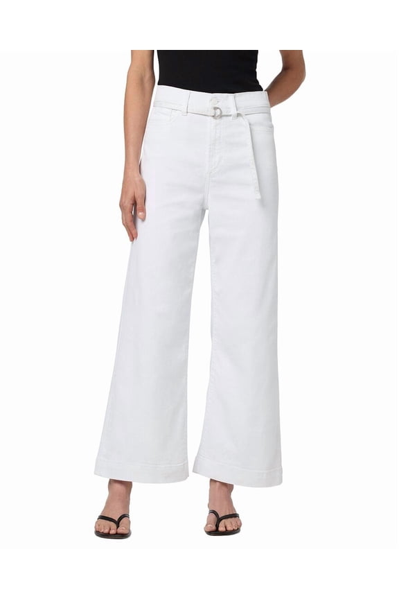 womens White Wide Leg Ankle Jean, 28