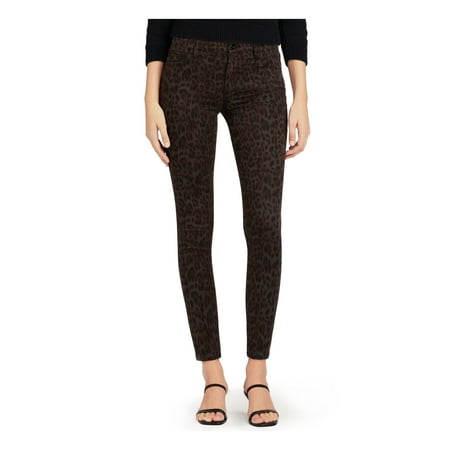 JOE'S Womens Black Pocketed Zippered Animal Print Skinny Jeans Size: 27