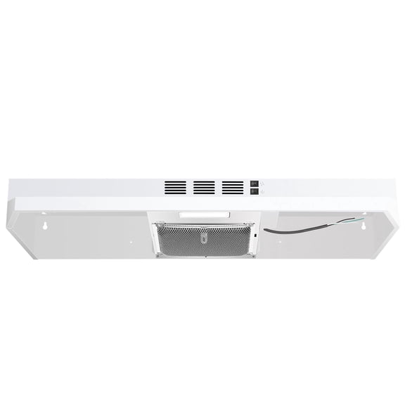 JOEANOZ 24" Under Cabinet Range Hood, 230 CFM, White, Ductless/Ducted, 2-Speed, Rocker Switch, LED Light