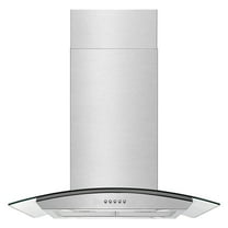 JOEAONZ 30 inch Island Mount Range Hood Stainless Exhaust Vent with Led Bulbs Easy Clean Filters 120V