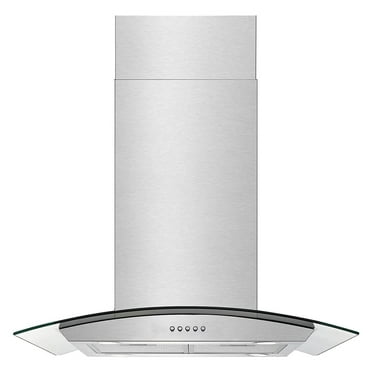 JOEAONZ 30 inch Island Mount Range Hood Stainless Exhaust Vent with Led Bulbs Easy Clean Filters 120V