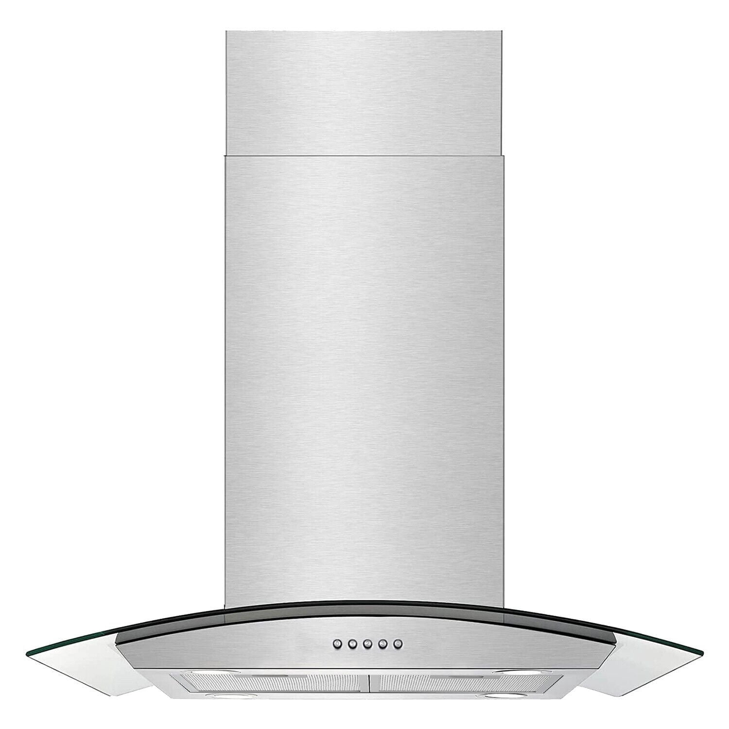Joeaonz Island Mount Range Hood in Stainless Steel with LED Lights & Easy-Clean Filters, 120V
