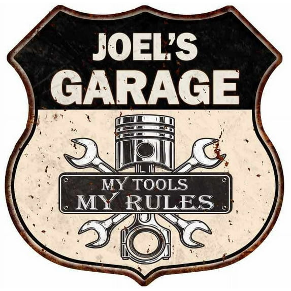 JOEL'S Garage My Tools My Rules Sign 12x12 Metal Sign 211110024136