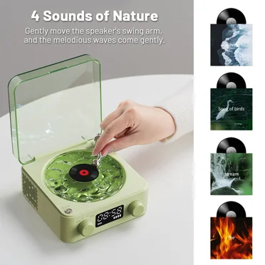 JOELY Mini Portable Retro Sleep Aid Speakers 360 Surround Sound White Noise Bluetooth Speaker Music Center With RGB Light Support TF