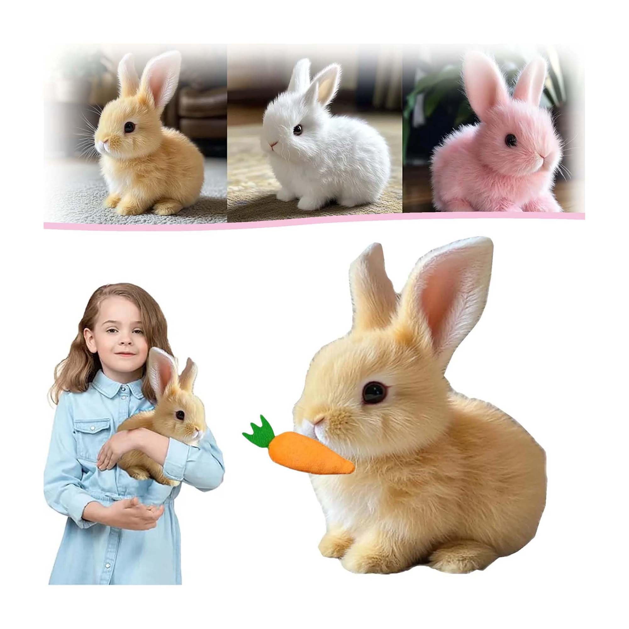 JOELY My Realistic Bunny Toy, Bunny Realistic Bunny, Perfect ...