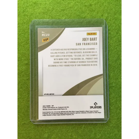 JOEY BART LAZER PRIZM REFRACTOR ROOKIE CARD 2022 National Joey Bart 2021 VIP RC