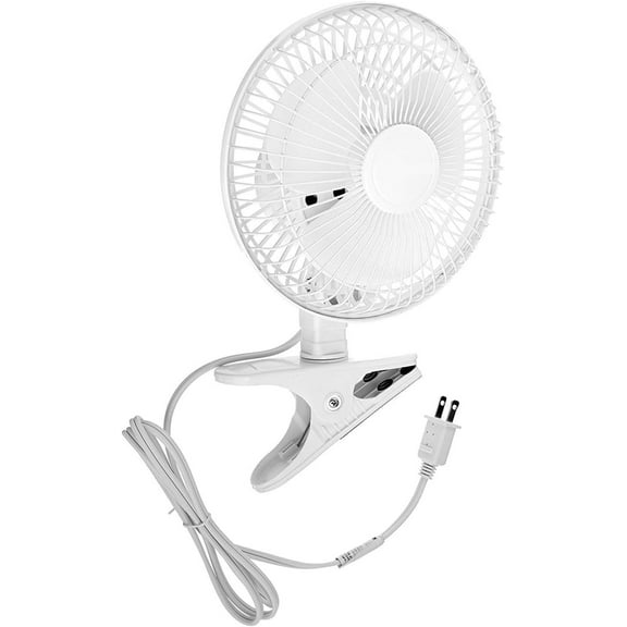 JOEY'Z 6-Inch 2-Speed Clip-On Desk Fan, Whisper Quiet, Adjustable Tilt