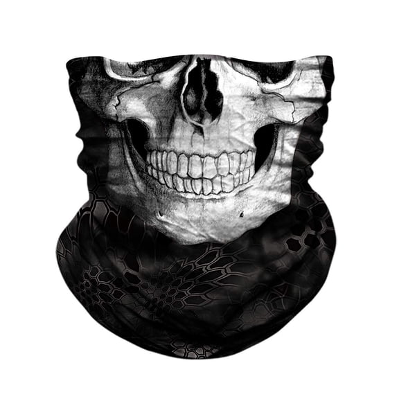 JOEYOUNG Skull Neck Gaiter Bandana Headwear Face Mask, Black and White