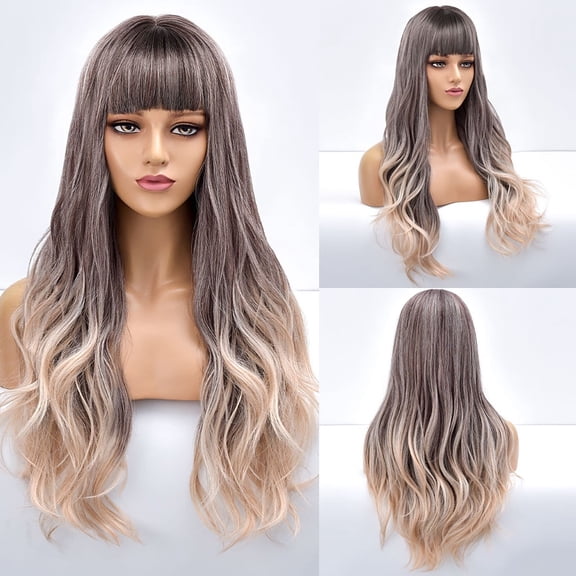 JOFMWIX 26 Inch Brazilian Deep Wave Lace Front Human Hair Wig for Black Women - Gradient Black Red, Adjustable Cap, Tangle & Shedding Free