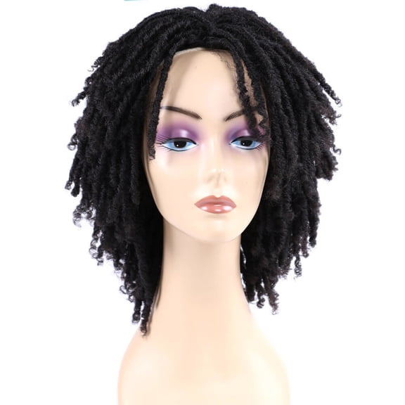 JOFMWIX 6 Inch Synthetic Dreadlocks Wig for Black Women, Short Curly Natural Crochet Wig, Heat Resistant Fiber, Adjustable Cap, Lightweight & Breathable, Perfect for Daily Wear & Halloween