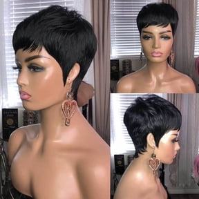 JOFMWIX 613 Blonde Pixie Short Cut Bob Wig with Bangs, 100% Remy Human Hair, Wavy & Versatile, Adjustable Cap Size, for Women and Girls