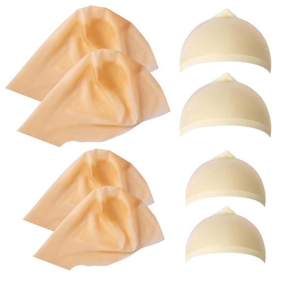 JOFMWIX 8 Pcs Latex Bald Caps with Wig Cap for Halloween Costume