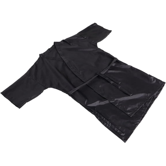 JOFMWIX Black Hair Salon Cutting Cape for Clients, Adjustable Hair Cape Made of Comfortable Polyester, Versatile Design Suitable for Face Washing and Makeup Application