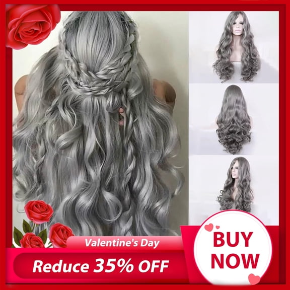 JOFMWIX Brazilian Virgin Hair Full Lace Cap Band Human Hair Wigs For Black Women 70CM Sexy Gradient Grey Party Wigs Long Curly