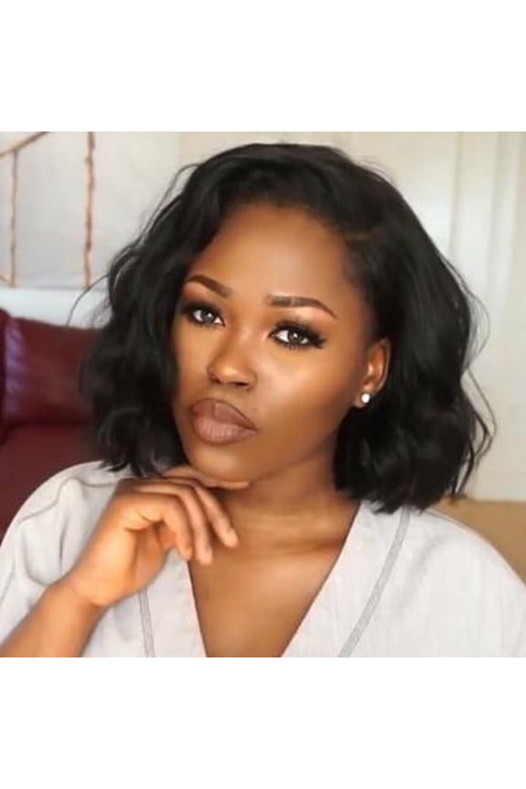 Fashion Short Wavy Bob Synthetic Wig for Black Women - Lightweight & Natural Look, Perfect for Daily Wear & Parties
