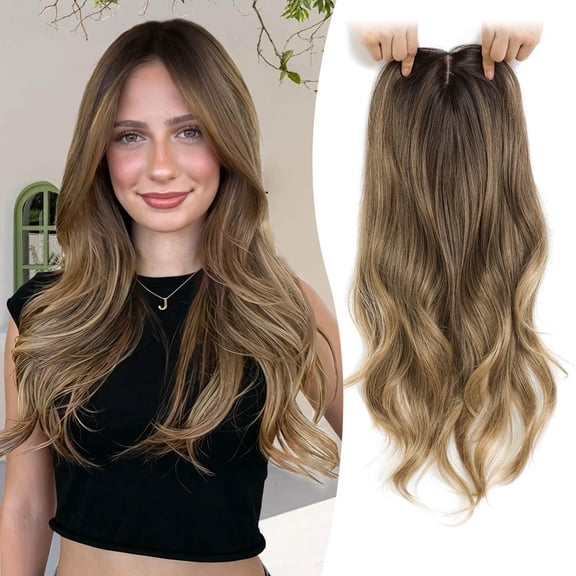 JOFMWIX Hair Topper Wiglets for Women to Switch Up New Hairstyles, 20 Inch long wavy Synthetic Clip-In Wiglets 6.5x6.5 Cap with Full CoverageRefresh Your Look In Seconds