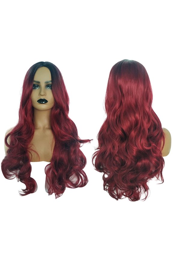 Human Hair Wigs For Women Black Color Natural Lace Hair Black Women Natural Party Cosplay Red Long Wave Sexy Curly Wav