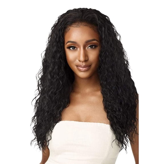 JOFMWIX Quick Weave Wet & Wavy Half Wig BEACH CURL 24" (1 Jet Black)