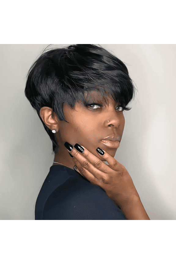 Short Pixie Cut Wig for Black Women - Synthetic Heat Resistant Fiber, Natural Look, Adjustable Cap, Silky Soft, Tangle Free - Perfect for Daily Use, Cosplay, Halloween