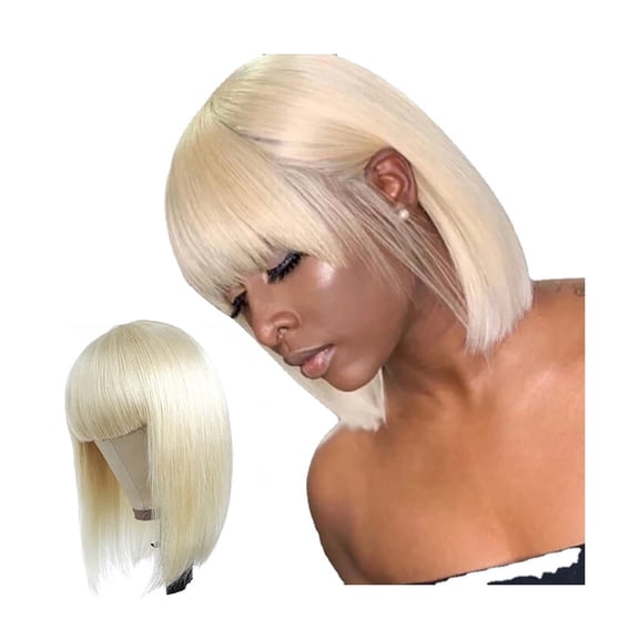 JOFMWIX Short Straight Synthetic Wig with Bangs for Women  11.8inch Natural Look, Adjustable Comfortable Cap for Cosplay, Party, Daily Wear  Brown/Pink/Red Options Available