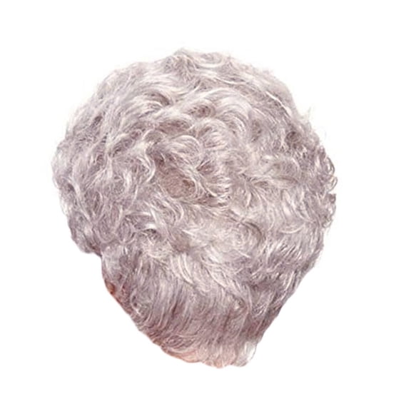JOFMWIX Short Wave Wig for Women - Silver High Temperature Silk Synthetic Hair with Adjustable Cap, Comfortable & Easy Care