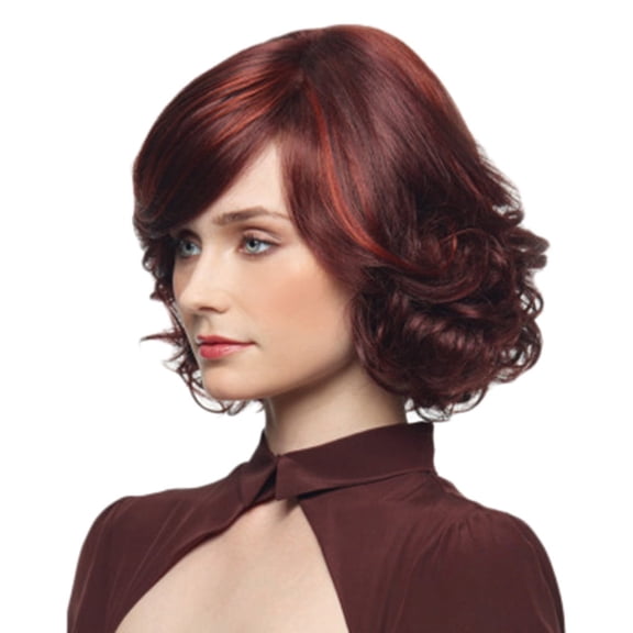 JOFMWIXFashion Synthetic Short Red Wine Curly Hair Wig Natural Hair Wigs Female Fiber