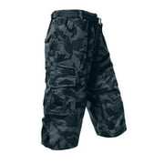 JOFOW Men's Capri Long Twill Cargo Shorts Cotton Casual Elastic Waist 3/4 Capri Pants Summer Outdoor Hiking Below Knee Cargo Shorts