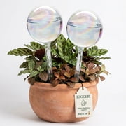 JOGGEIL 2 Pcs Plant Watering Globes, Iridescent Rainbow Glass Self Watering Globes - Automatic Plant Waterer Planter Insert for Indoor Outdoor Plants, Flowerpot, Hanging Plants, Home Garden