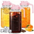 thumbnail image 1 of JOGGEIL 3 Pack 64OZ Mason Jars with Lid, 2 Quart Glass Water Pitcher with Lid, Airtight Seal for Great for Iced Tea,Juice,Milk,Coffee,Sun Lemonade, Pink, 1 of 11