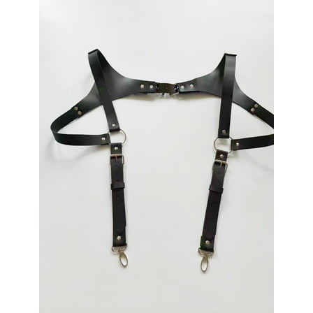 JOGGEIL Harness for Man Adjustable Leather Harness Body Chest Half Harness Punk Belt Clubwear Costume Black