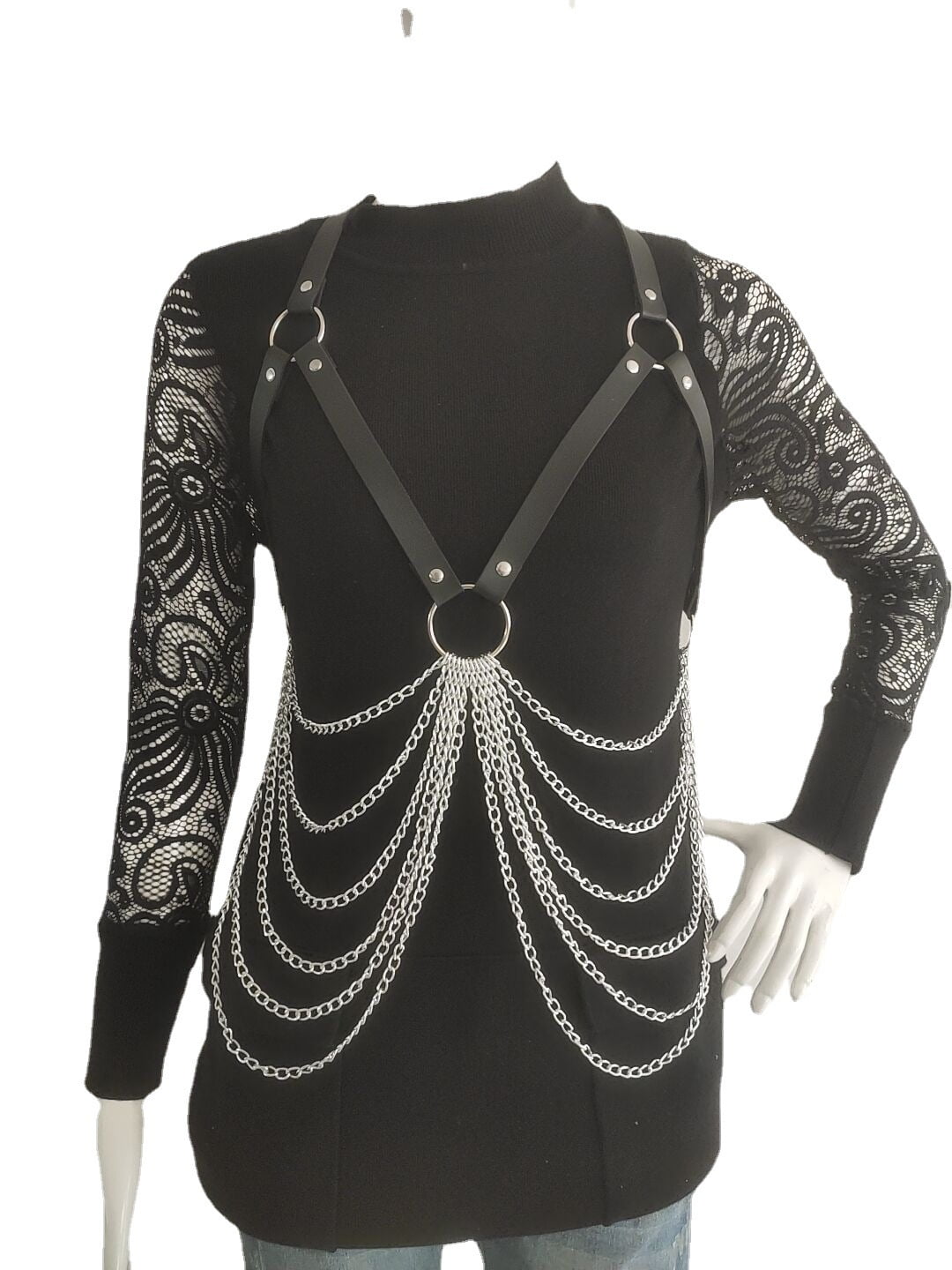 JOGGEIL PU Leather Splicing Clothing Accessories, Body Chain  display picture 2