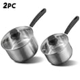 thumbnail image 1 of JOGGEIL Sauce Pan Set with Lids, 4 Piece Silver Stainless Steel Small Pot Set, Durable Cookware Multipurpose Stock Pots Set for Home Kitchen, 1 of 9