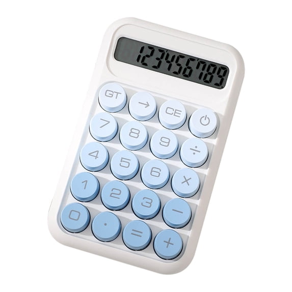 JOGZMZ 10-Digit Gradient Desktop Calculator - AAA Battery-Powered with Round Keys, Anti-Slip Base & LCD Screen for Finance/Office Tasks