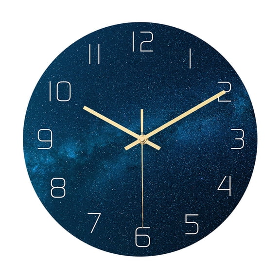 JOGZMZ 12 Inch Pattern Stone Wall Clock Acrylic Silent Non-Ticking Battery Operated Analog Clock Living Room Decoration