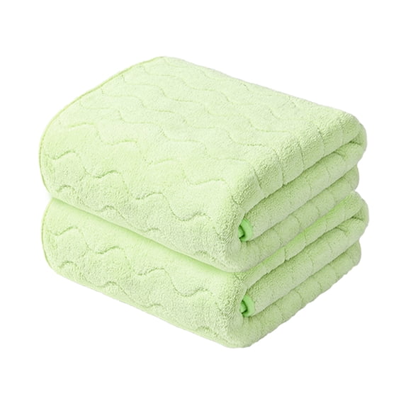 JOGZMZ 2 Pack Bath Towels, 29.5x13.7in Coral Fleece Towels Ultra Soft Absorbent Wave Textured Bathroom Towel Set for Spa