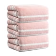 thumbnail image 1 of JOGZMZ 3-Piece Coral Fleece Striped Towel Set - Ultra Soft, Absorbent Bath Towels for Home, Gym & Spa - Large 13x30 Inch, 1 of 9