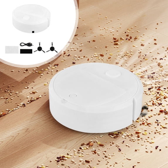 JOGZMZ 3in1 Robot Vacuum and Mop Combo, USB Rechargeable Smart Sweeping Robot, Compact & Slim for Under Furniture, Hardwood Floors, Small Spaces with Side Brushes