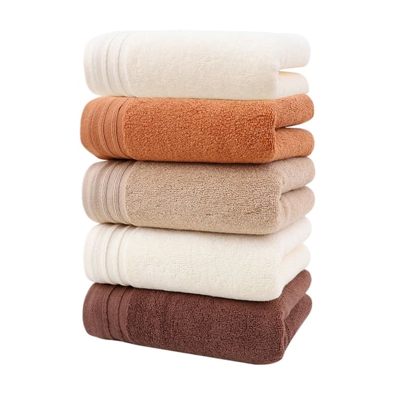JOGZMZ 5 Pack Thickened Face Towels for Adults, Soft Absorbent Polyester Towel Set with Satin Edge, Multipurpose for Bathroom Spa Pool