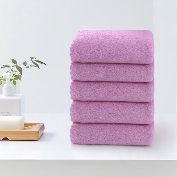 JOGZMZ 5-Pack Velvet Face Towels, 12x24 Inch Ultra Soft & Absorbent Facial Washcloths for Gentle Cleansing, 50g Quick-Dry Bath Towel Set (Multi-Color)